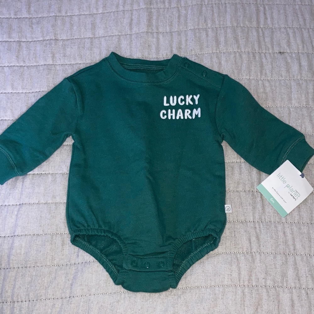 #16. 🆕 NWT - Little Planet by Carter’s - Lucky Charm Green Baby Bodysuit